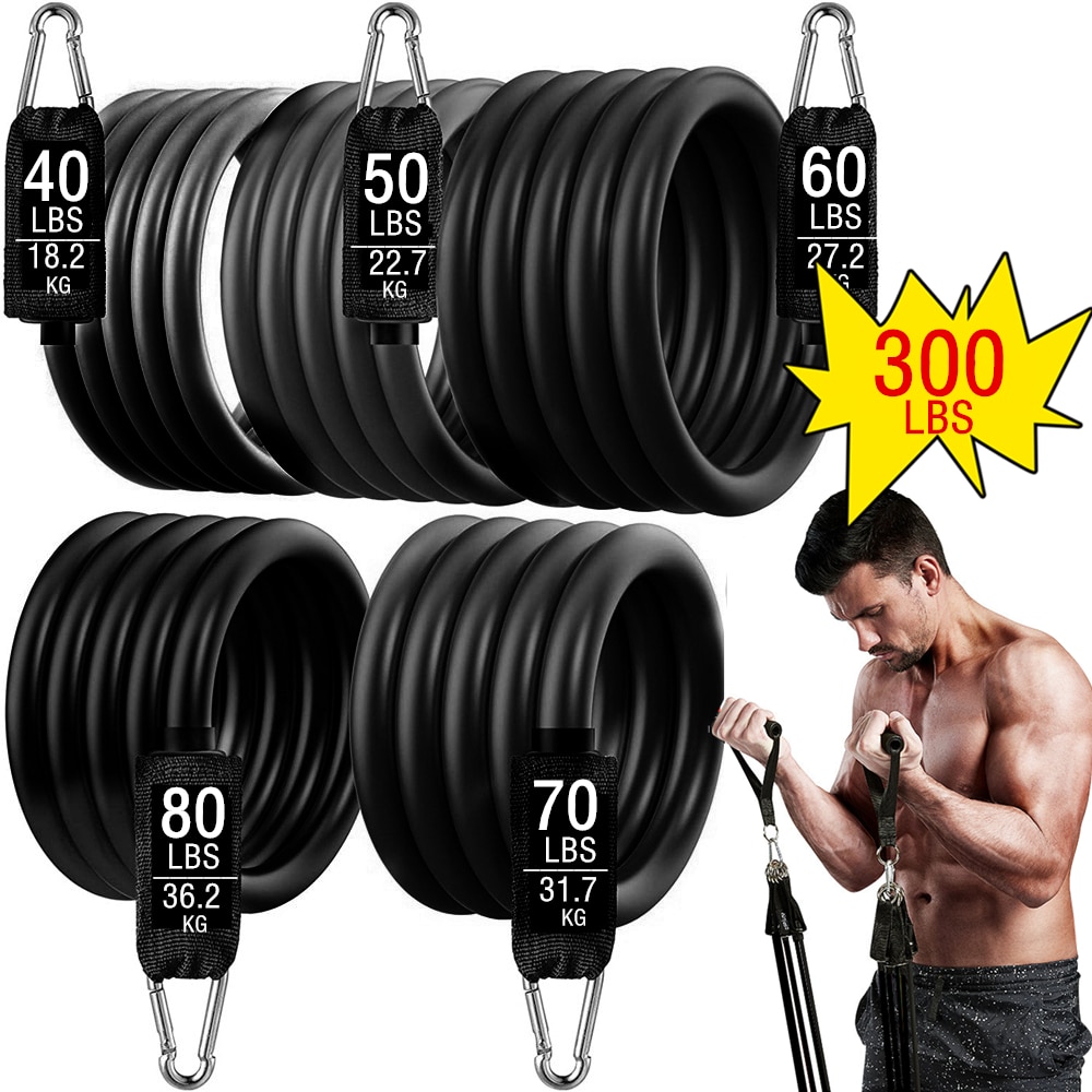 300lb Resistance Band Set with Increments of 10lb (12 Piece)