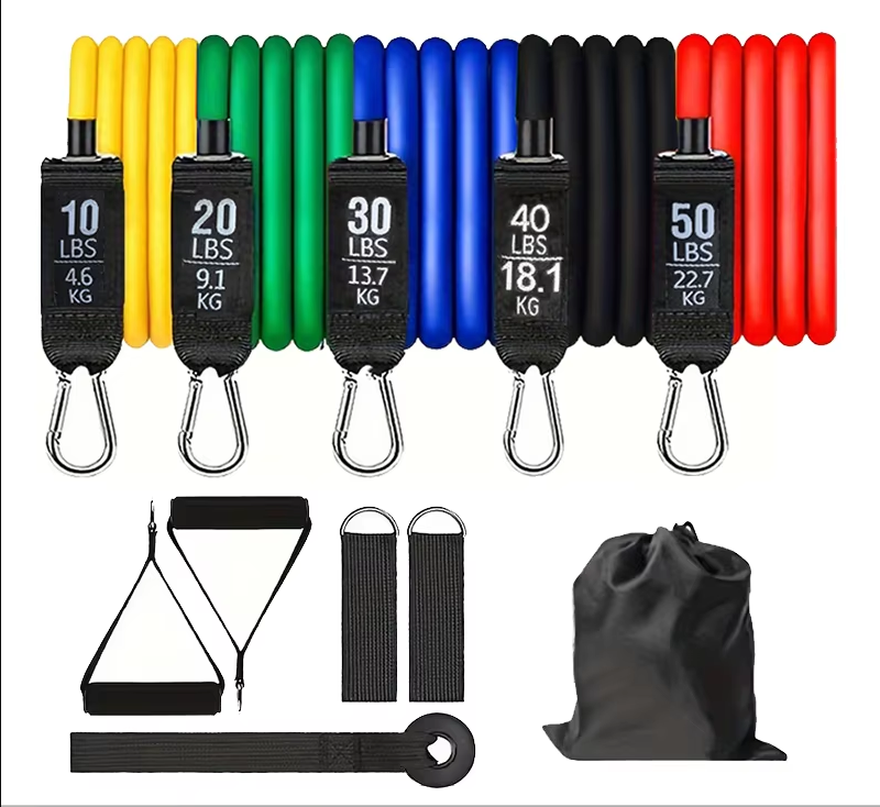 Colorful 150LB Resistance Band - 11 Pieces