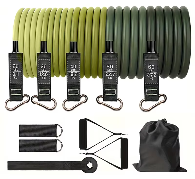 Green 150LB Resistance Band - 11 Pieces